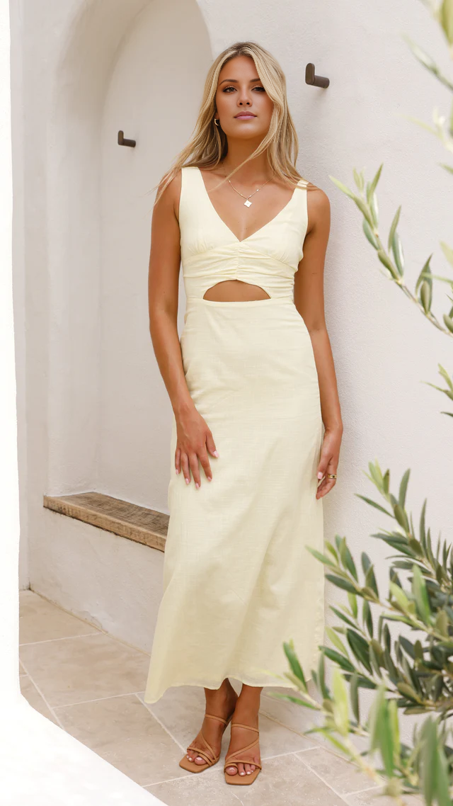 Vestido de fiesta largo Jimiss con escote en V, sin mangas y espalda descubierta