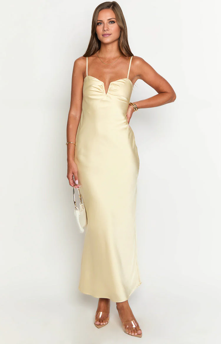 Vestido de fiesta Jimiss con escote en V, sin mangas, tirantes finos, sin espalda y largo hasta el suelo