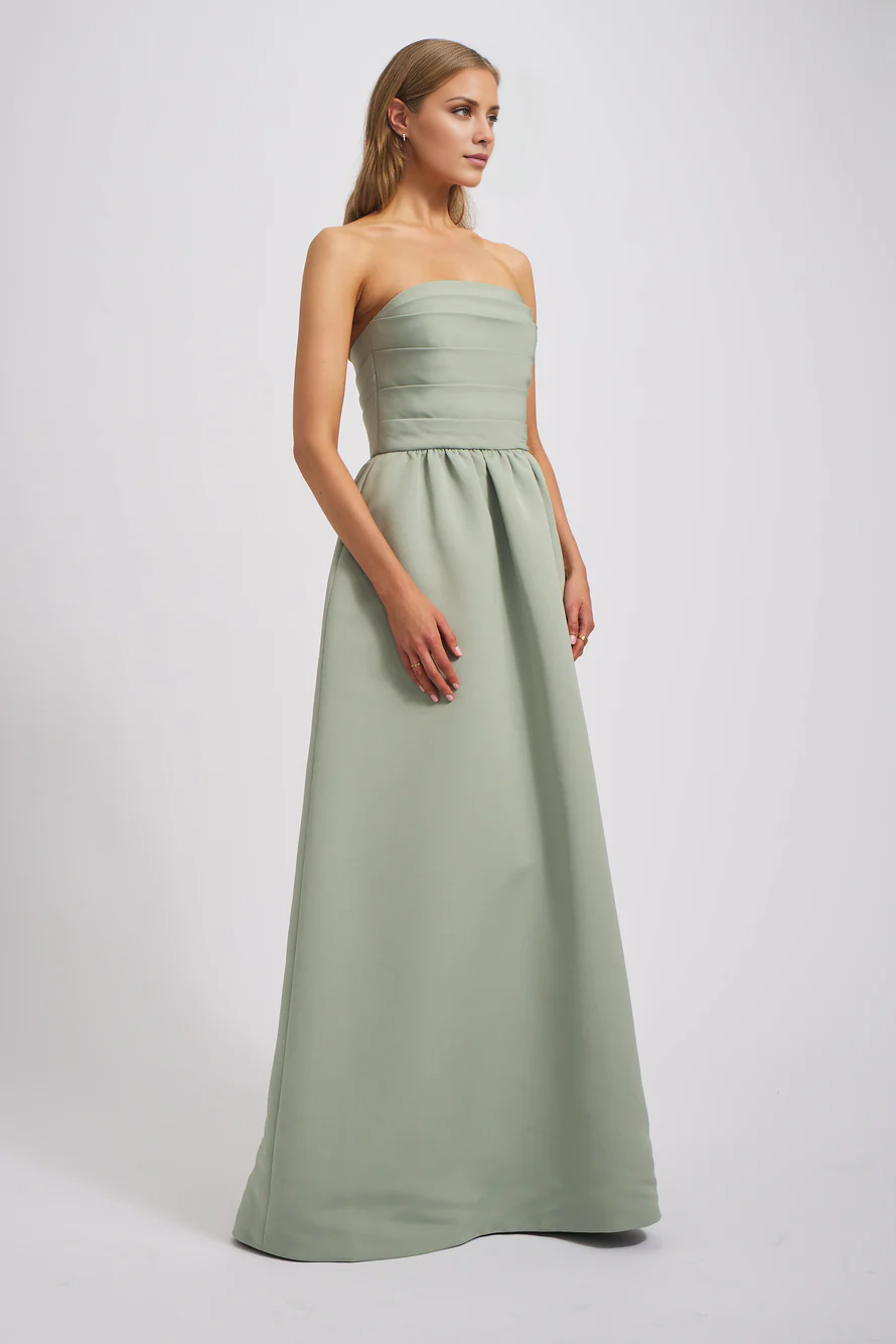 Vestido de fiesta Jimiss con hombros descubiertos, sin mangas, sin tirantes, sin espalda y largo hasta el suelo