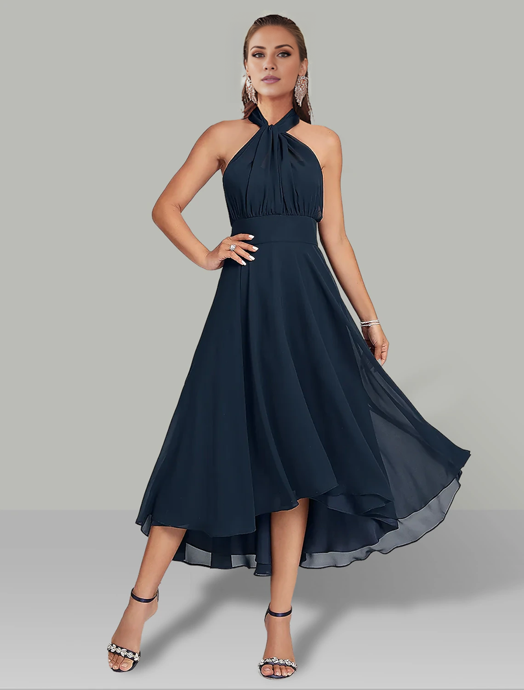 Jimiss Blue convertible infinity chiffon dress