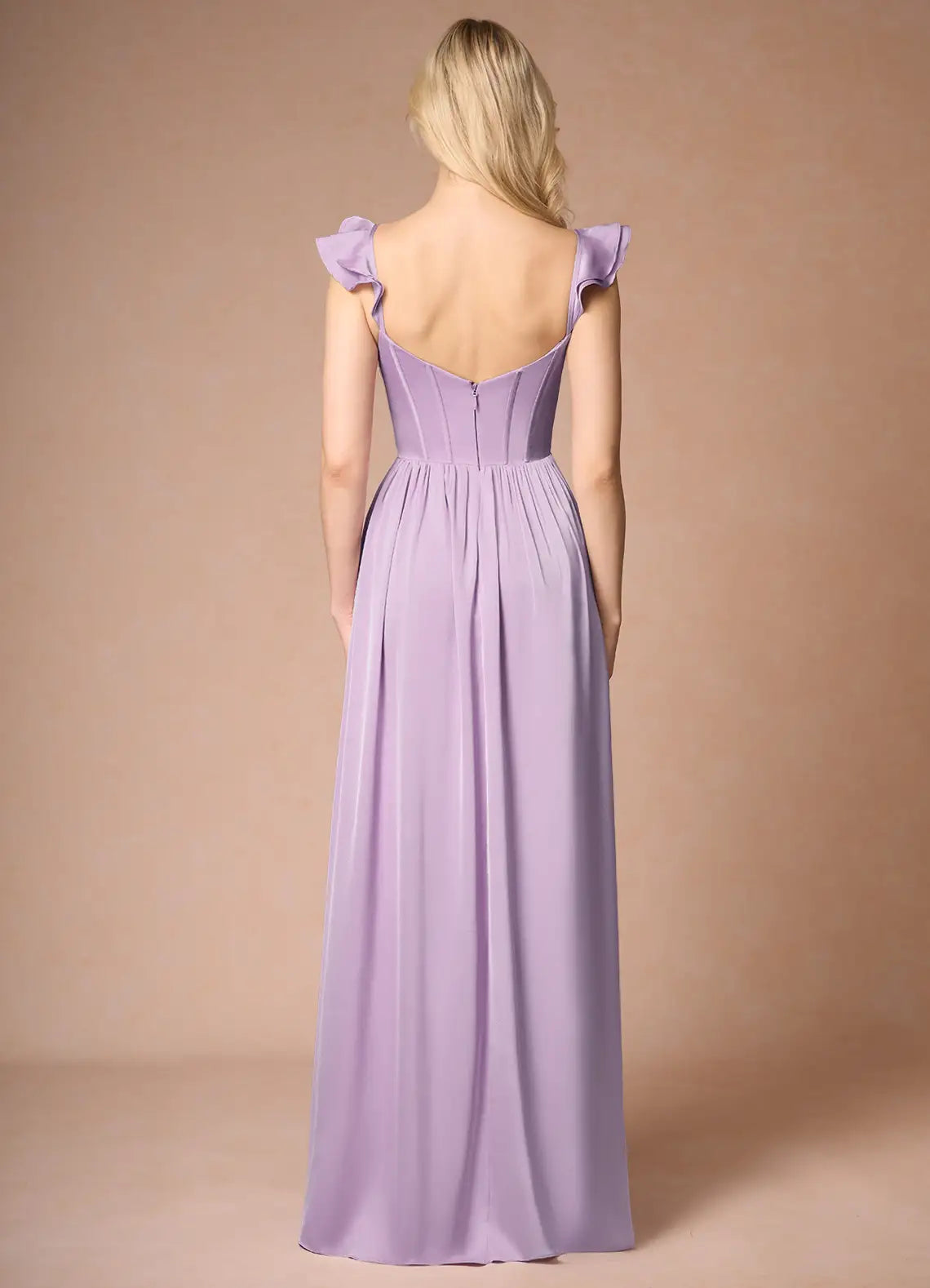 Vestido de fiesta Jimiss de corte A con hombros descubiertos, abertura lateral, espalda descubierta y largo hasta el suelo 