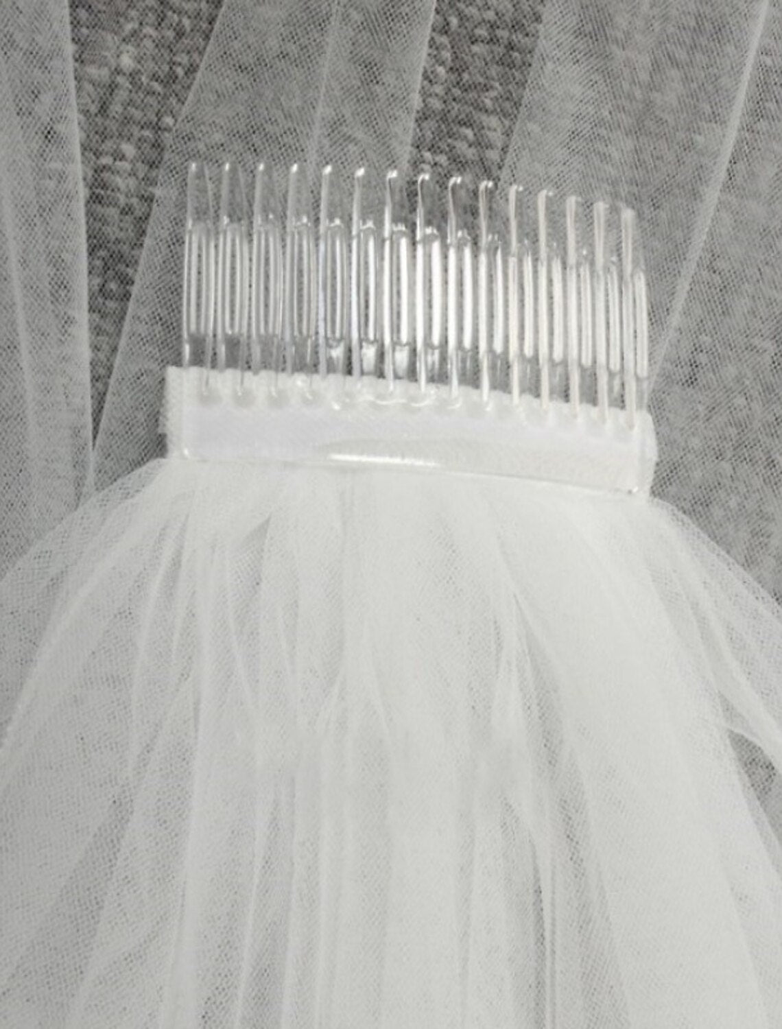 Jimiss - Vestido de novia de dos capas estilo minimalista/clásico con velo de hombro en color liso de 70 cm (27,56 pulgadas) transparente que deja una profunda impresión en 2025