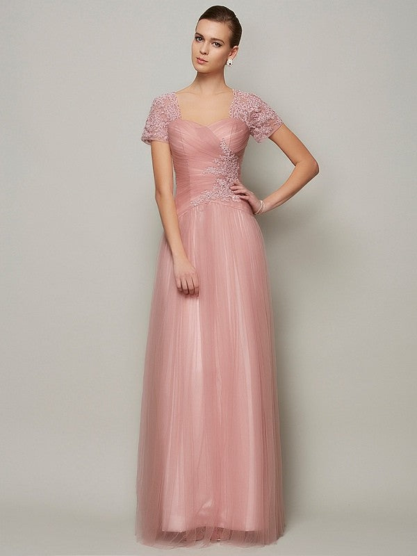 Blushing Pink Chiffon A-Line Floor-Length Bridesmaid Dress
