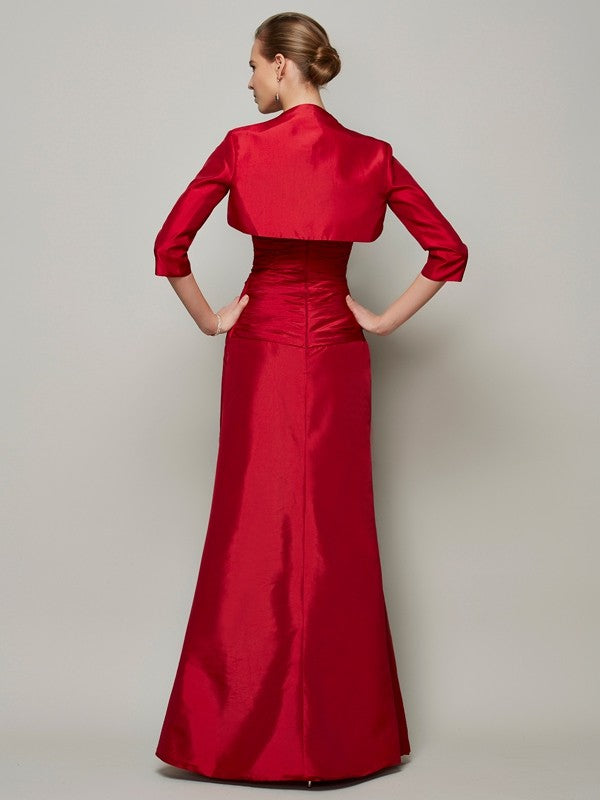 Vestidos largos de tafetán con cuentas, sin mangas, corte princesa/en forma de corazón