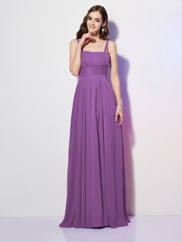 Lavender Chiffon A-Line Floor-Length Bridesmaid Dress