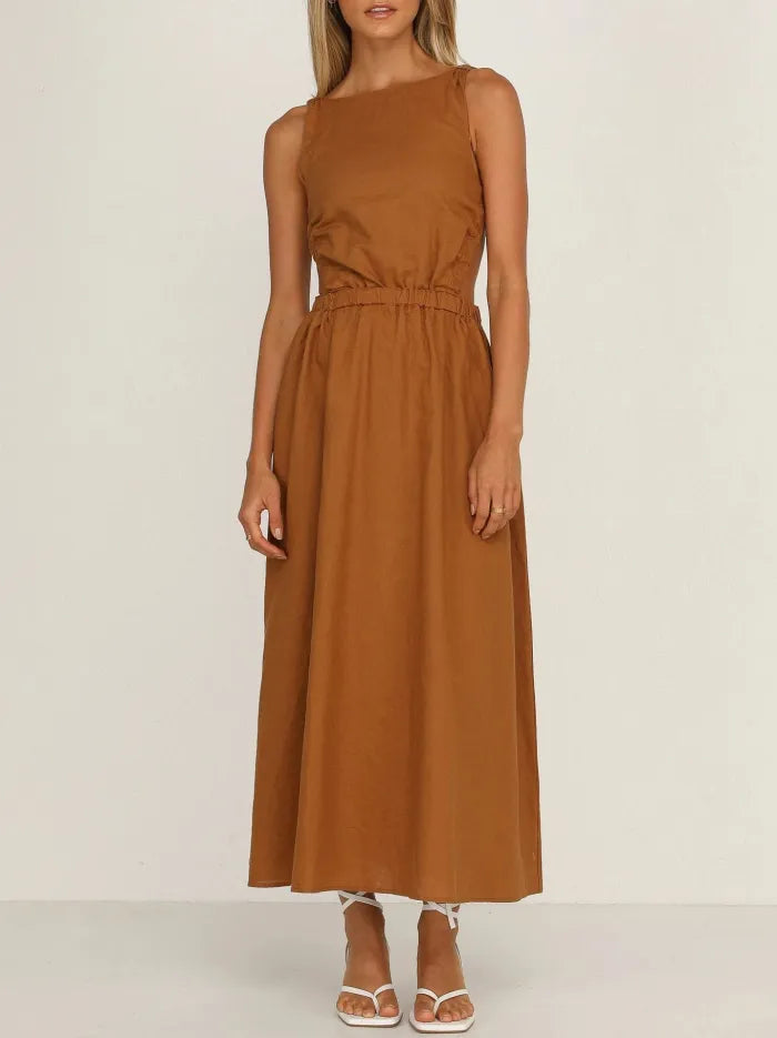 Vestido de fiesta de verano con espalda única y sexy.