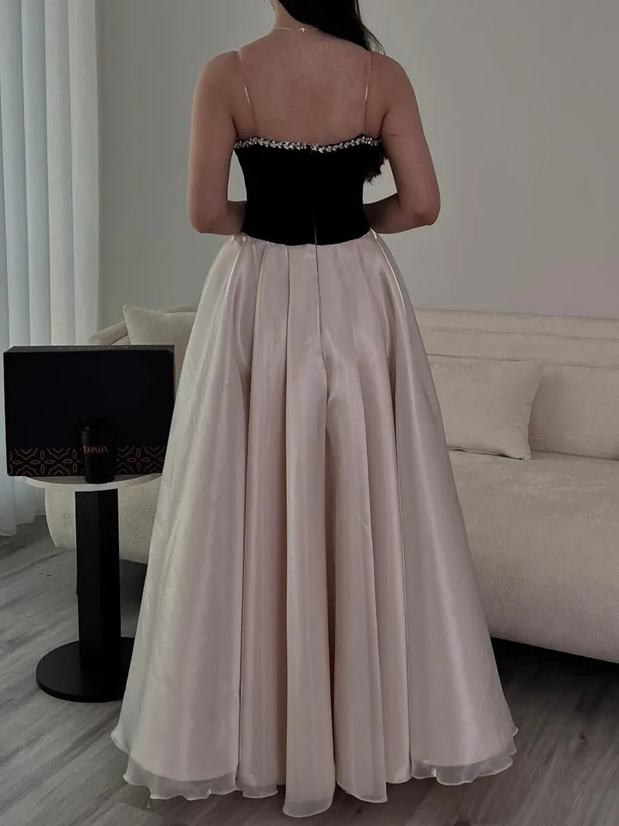 Elegant Ballgown Sweetheart Strapless Zipper Back Two Tone Long Prom Dress