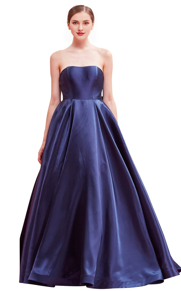Vestido de noche largo hasta el suelo con escote en forma de A, escote en forma de corazón de pollo y lazo en la espalda