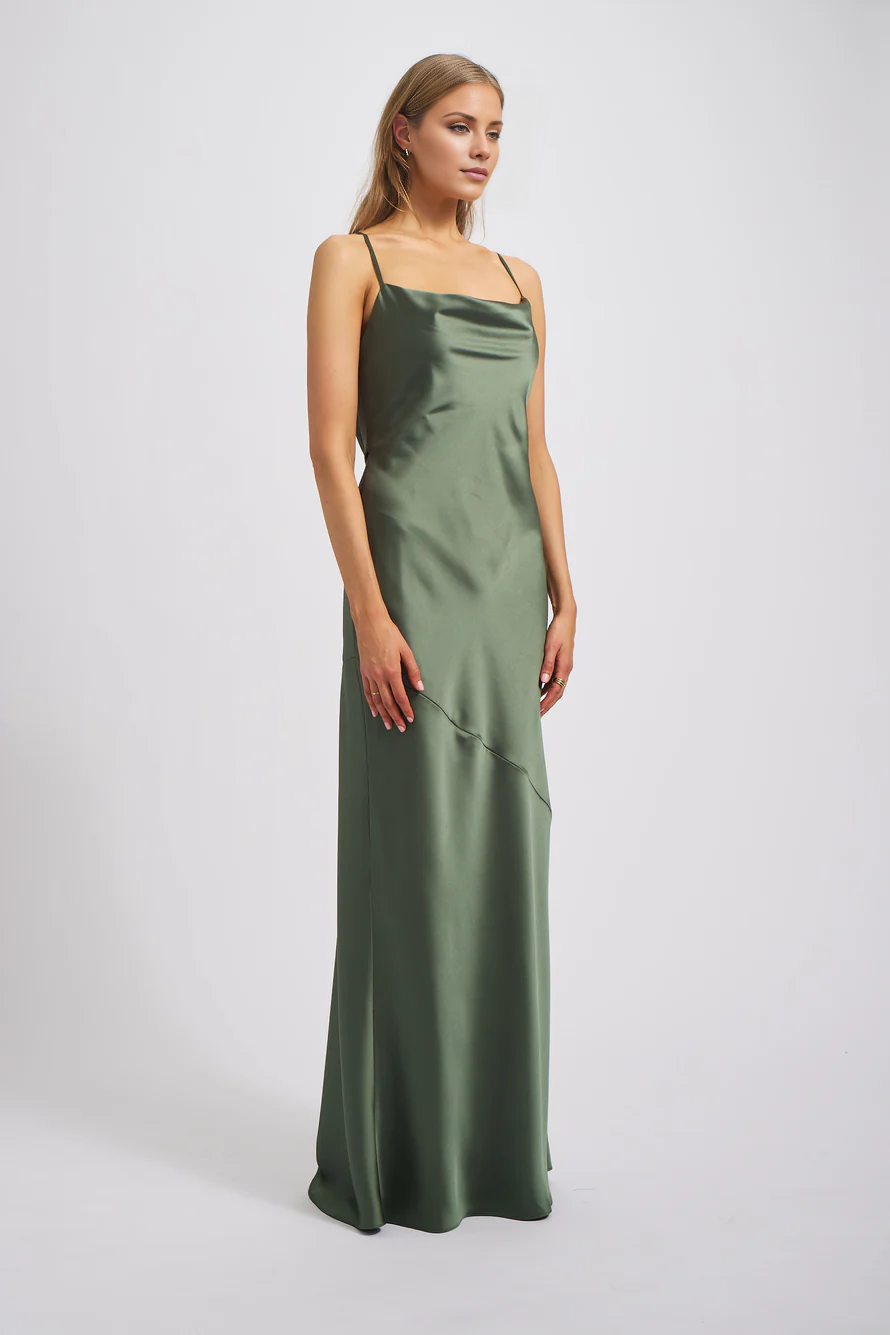 Vestido de fiesta Jimiss con escote cuadrado, sin mangas, tirantes finos, sin espalda y largo hasta el suelo