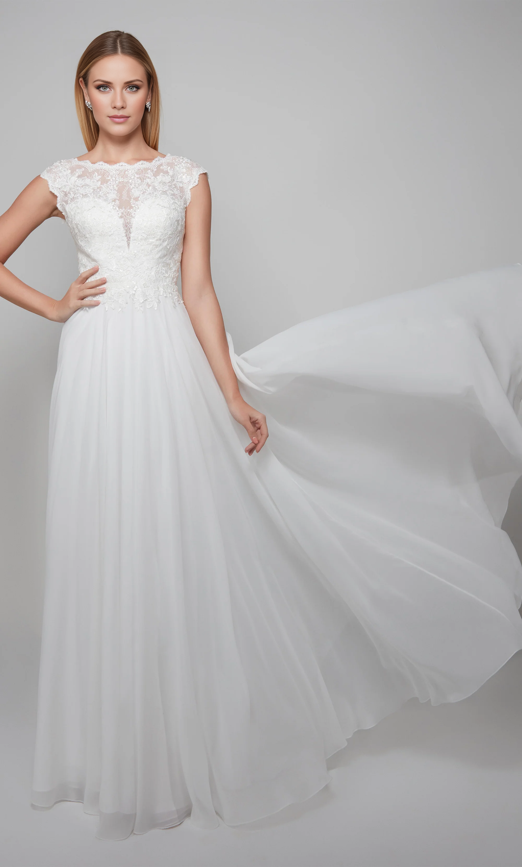 Elegant Ivory A-Line Floor-Length Gown for Bridesmaids & Formal Events