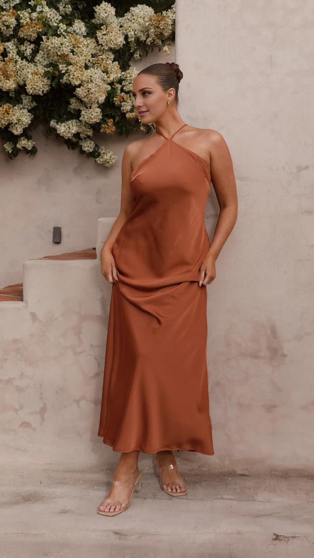Vestido de noche Jimiss con escote halter, sin tirantes, hombros descubiertos, espalda descubierta y largo hasta el suelo