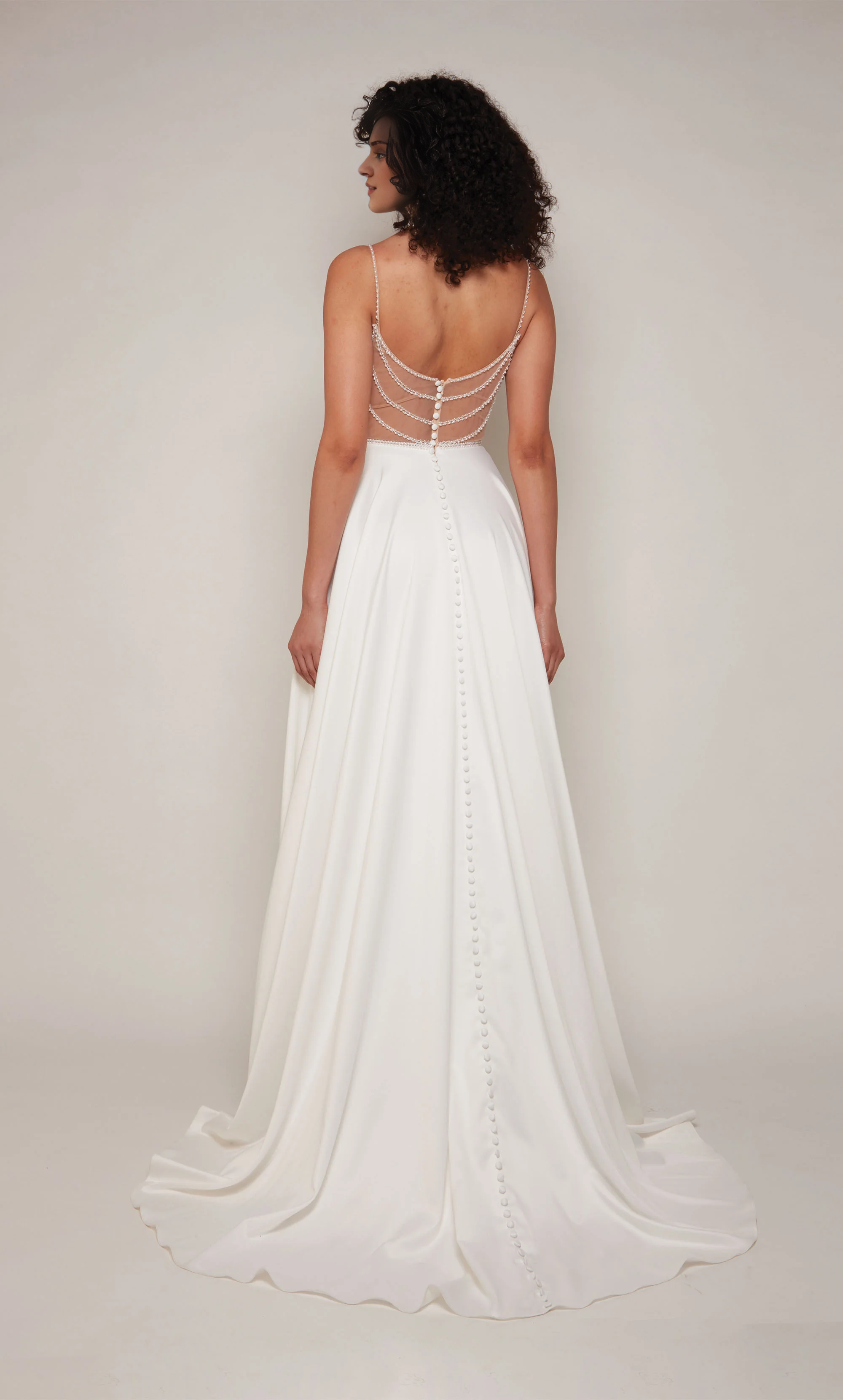 Perfect satin heart-shaped neckline A-line satin button wedding dresses