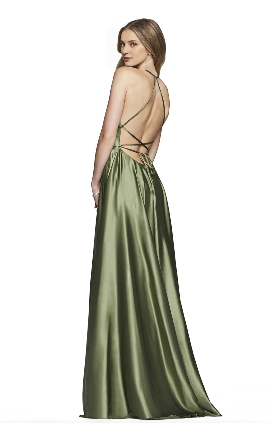 Vestido de noche largo hasta el suelo con corsé ajustado, escote cuadrado y tirantes finos