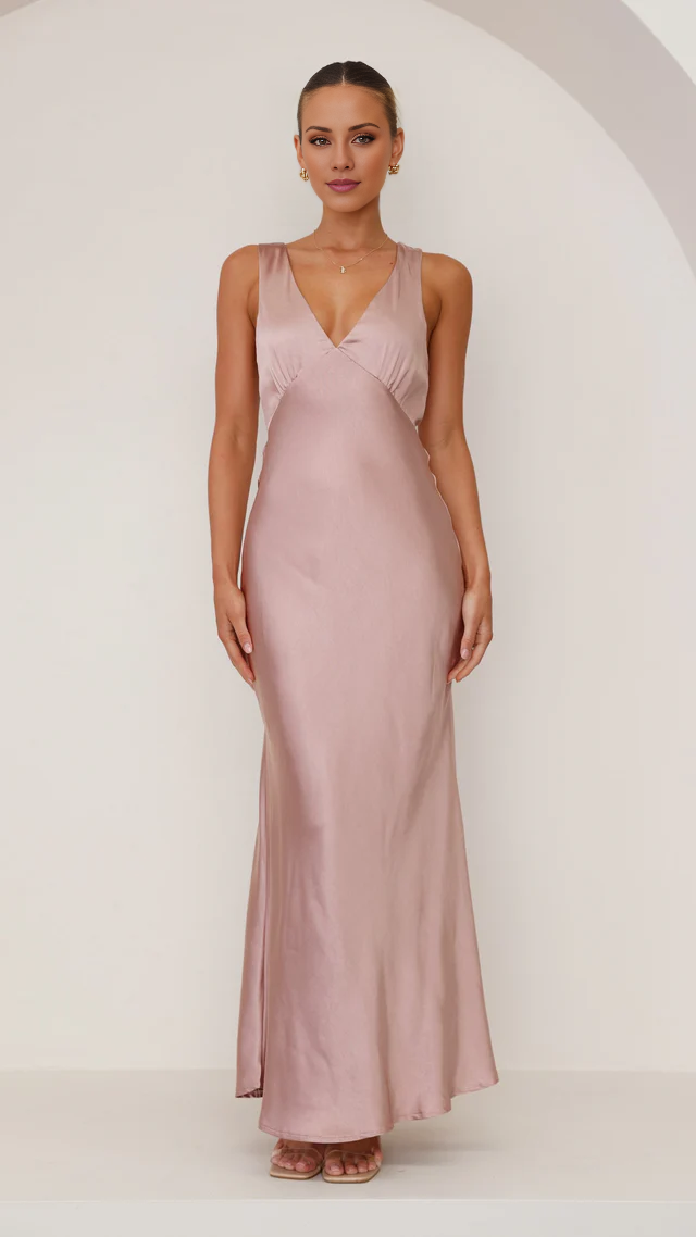 Vestido de fiesta Jimiss con escote en V, sin mangas, sin espalda y largo hasta el suelo