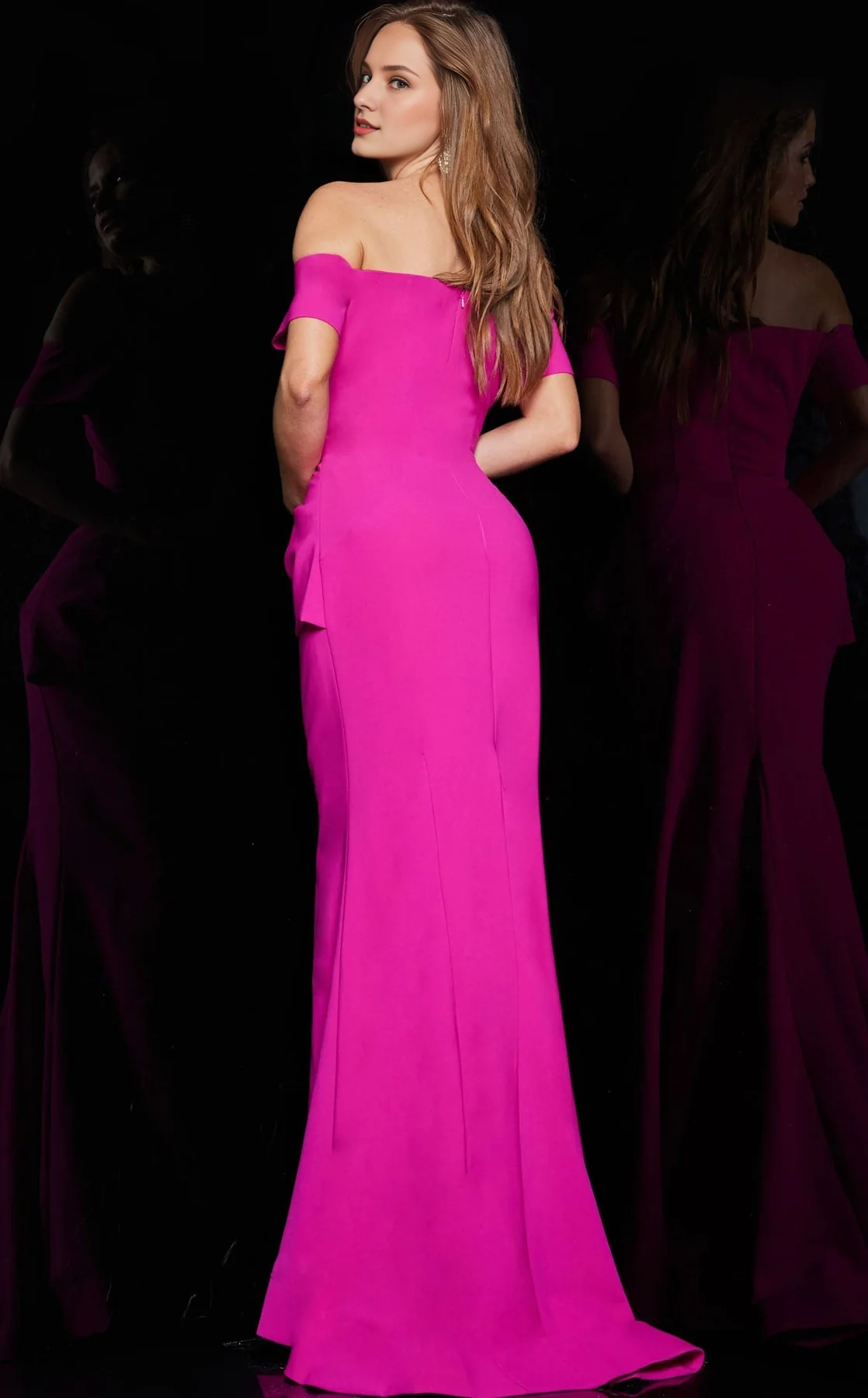 Off shoulder collar strapless mermaid and floor length Prom dress