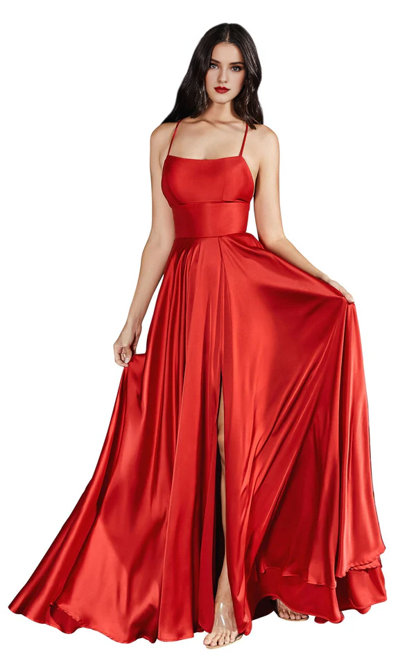 Dark Navy Satin A-Line Floor-Length Bridesmaid Dress