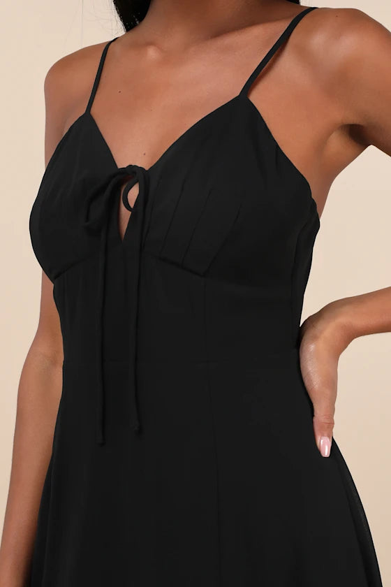 Vestido de noche Jimiss con escote en V, sin mangas, tirantes finos, espalda descubierta, abertura lateral y largo hasta el suelo