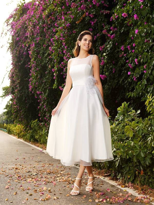 Vestidos de novia largos de satén sin mangas, corte princesa, con escote barco, faja, cinta o cinturón