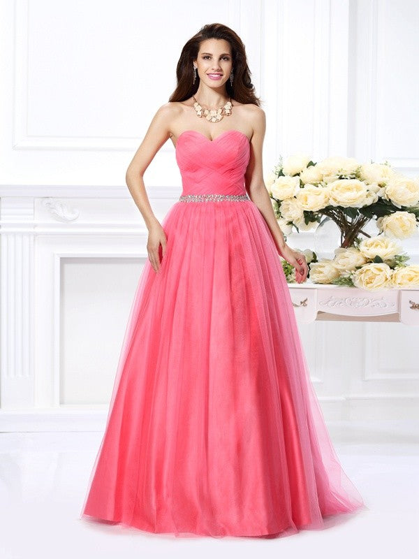 Abiti da ballo con scollo a cuore e pieghe senza maniche, lunghi in raso per Quinceanera