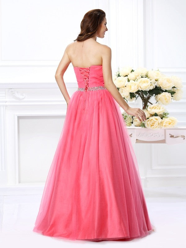 Abiti da ballo con scollo a cuore e pieghe senza maniche, lunghi in raso per Quinceanera