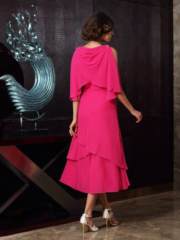 Vestidos de gasa cortos sin mangas con corte princesa/corte A para madre de la novia