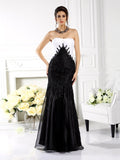 Black and White Sweetheart Mermaid Evening Dress