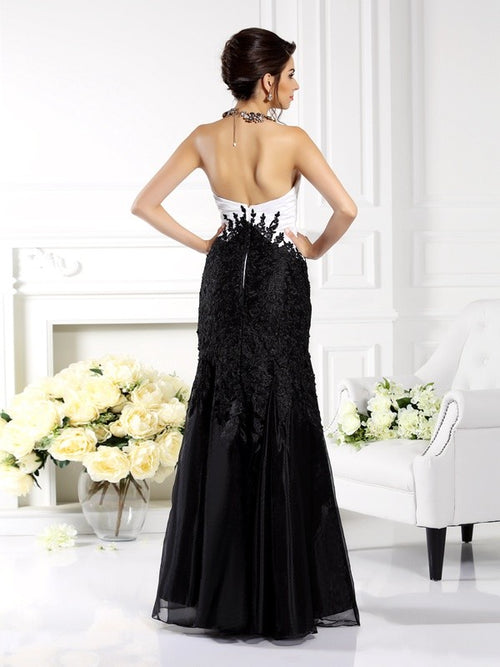 Black and White Sweetheart Mermaid Evening Dress