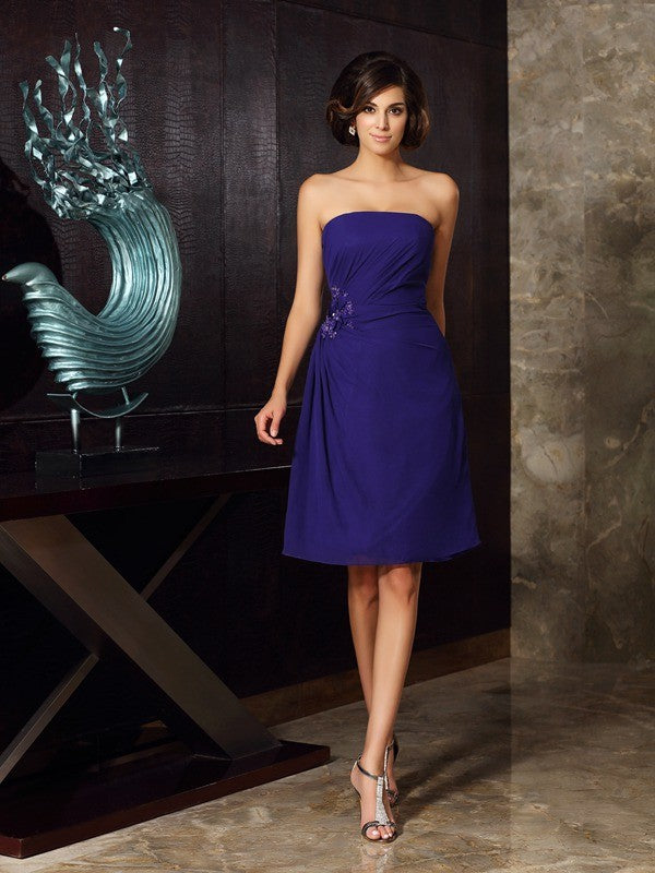 Vestidos de gasa cortos sin mangas con escote corazón y corte princesa para madre de la novia