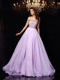 Vestidos largos de gasa con escote corazón, sin mangas, corte princesa y cola larga