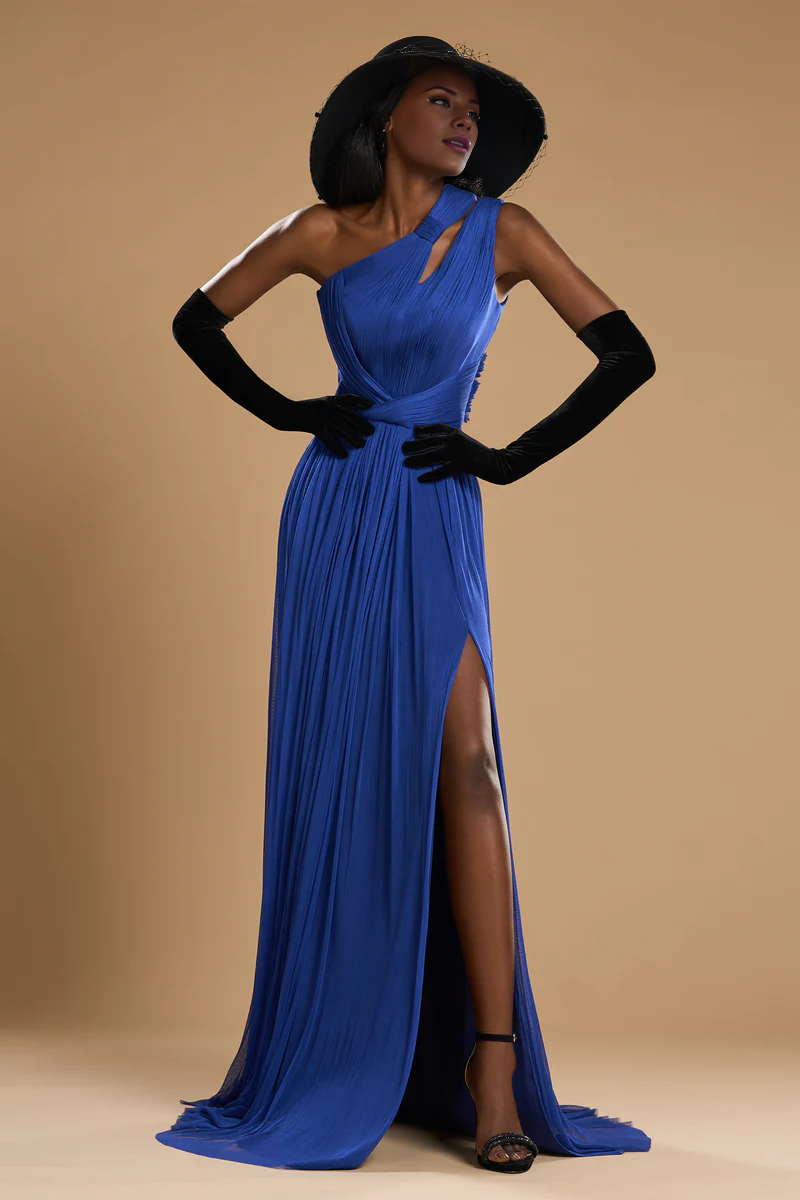 Corsé fino transparente con forro de satén y vestido de noche largo hasta el suelo