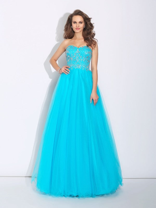 Vestidos largos de satén sin mangas con escote corazón y diamantes de imitación, corte princesa/corte A