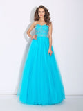 Vestidos largos de satén sin mangas con escote corazón y diamantes de imitación, corte princesa/corte A