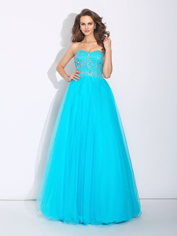 Vestidos largos de satén sin mangas con escote corazón y diamantes de imitación, corte princesa/corte A