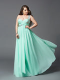 Mint Green Beaded Chiffon One Shoulder A-Line Floor-Length Bridesmaid Dress