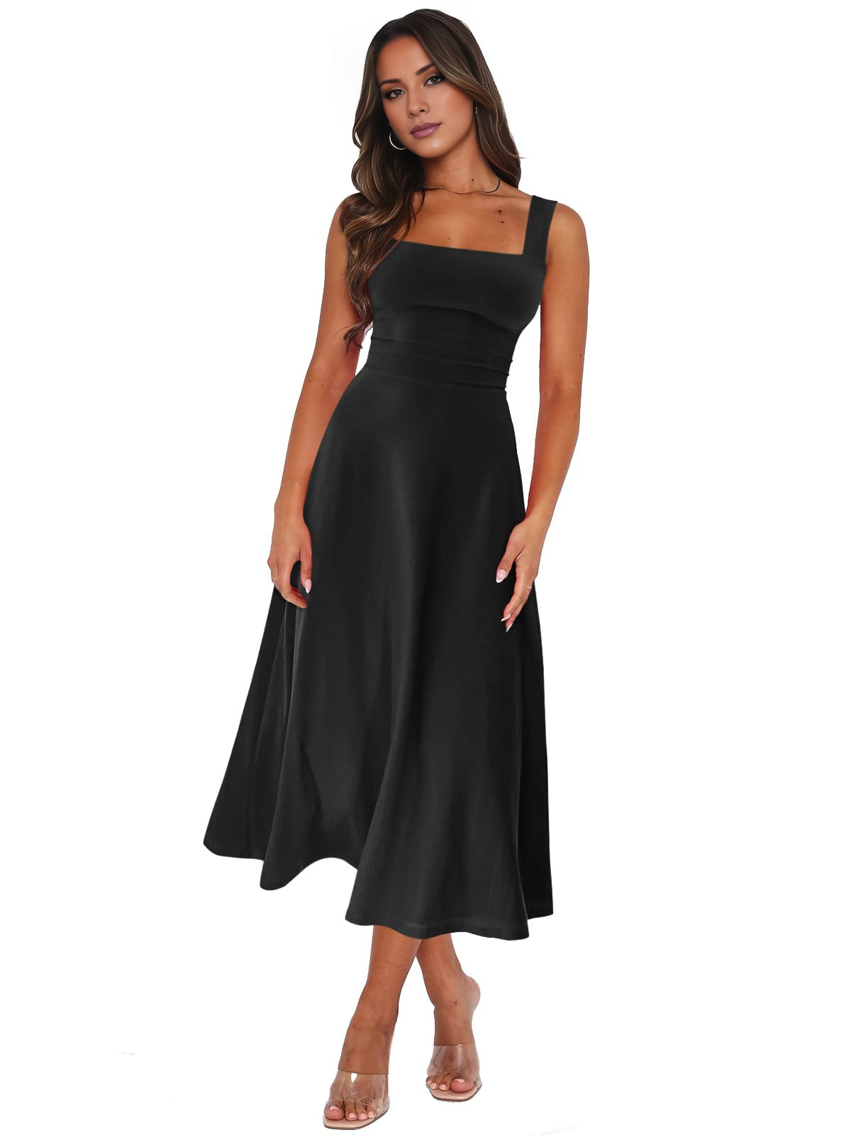 Vestido elegante, ajustado, con tirantes finos y espalda descubierta, informal, sexy, tipo chaleco, de noche.