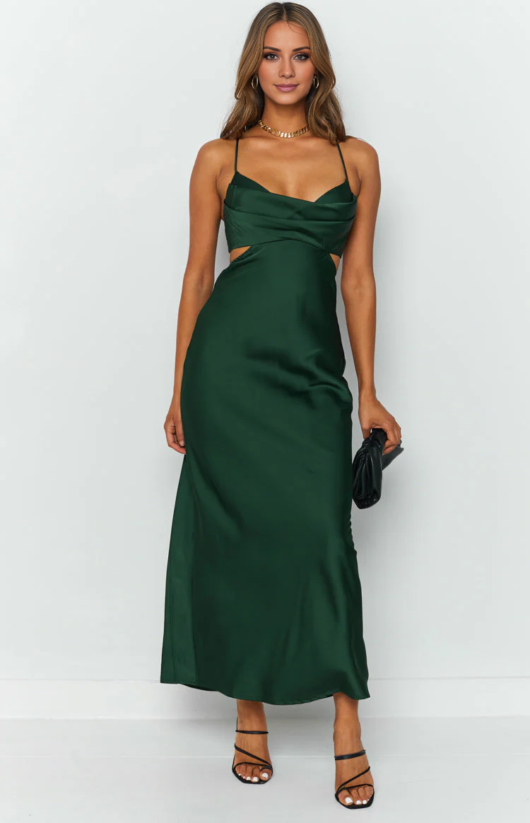 Vestido de fiesta Jimiss con cuello de bufanda, hombros descubiertos, sin mangas, tirantes finos, espalda descubierta y largo hasta el suelo