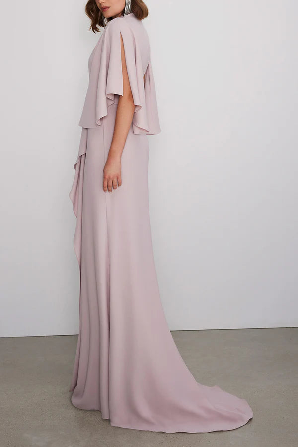 Vestidos de madre de la novia de estilo imperio con escote en V y volantes