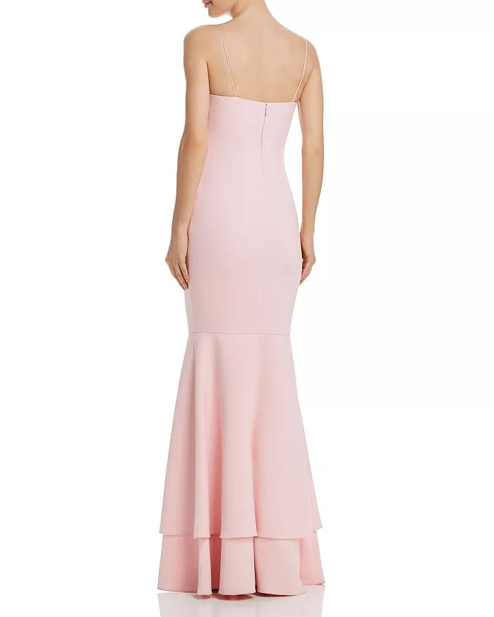 Off shoulder mermaid slim shoulder strap backless and floor length evening dress