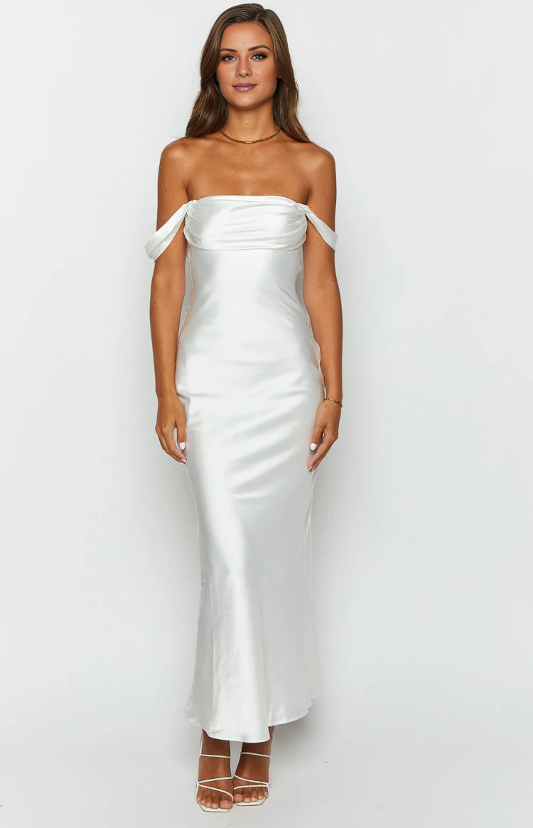 Vestido de fiesta largo de satén sin mangas, minimalista, con hombros descubiertos y espalda descubierta de Jimiss 