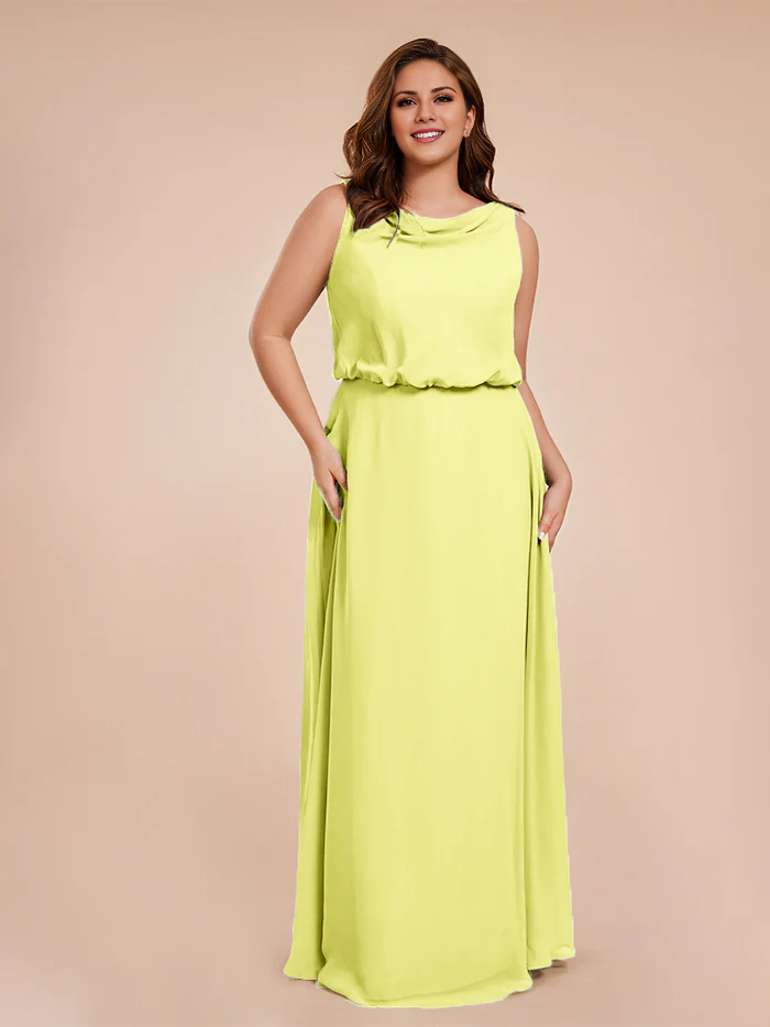 Wind neck chiffon plus size and floor length bride dresses