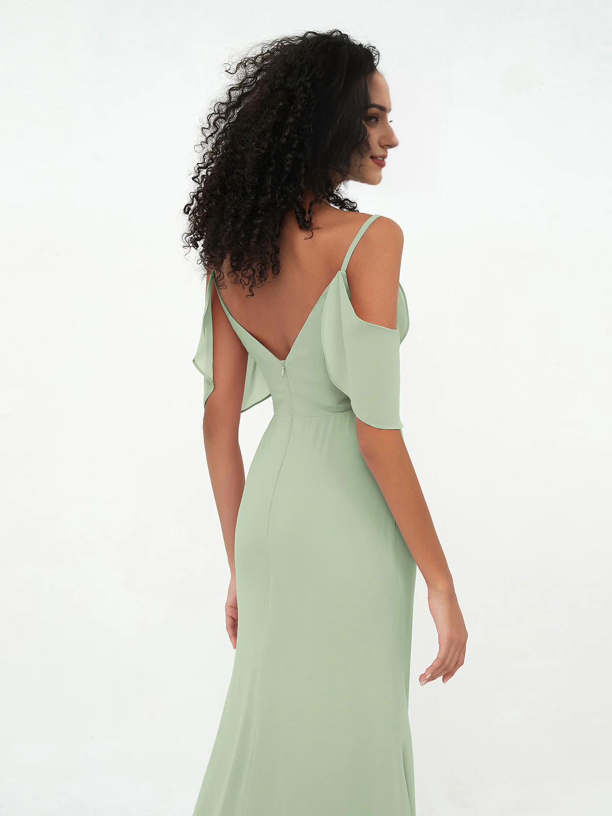 Vestido Cloumn con abertura y tirantes finos