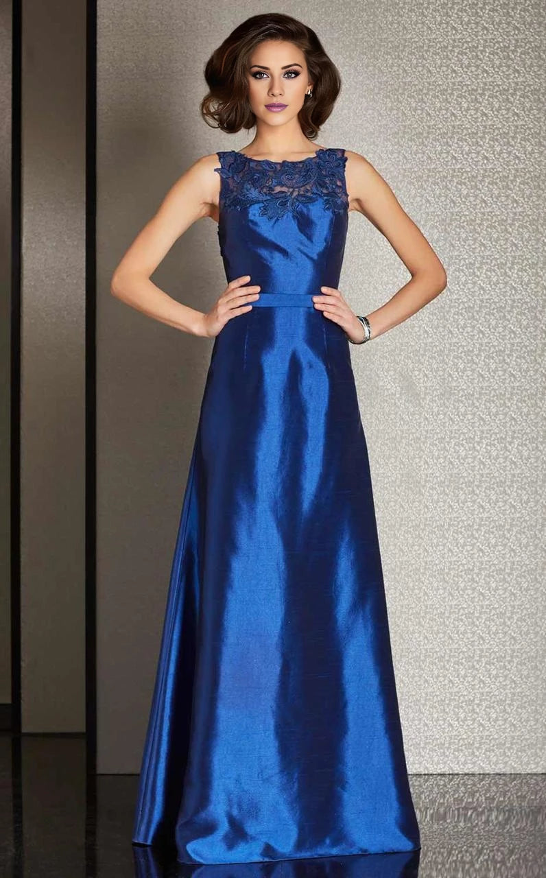 Royal Blue Satin A-Line Floor-Length Bridesmaid Dress