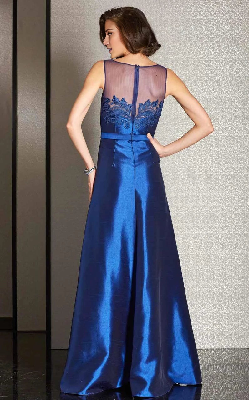 Royal Blue Satin A-Line Floor-Length Bridesmaid Dress