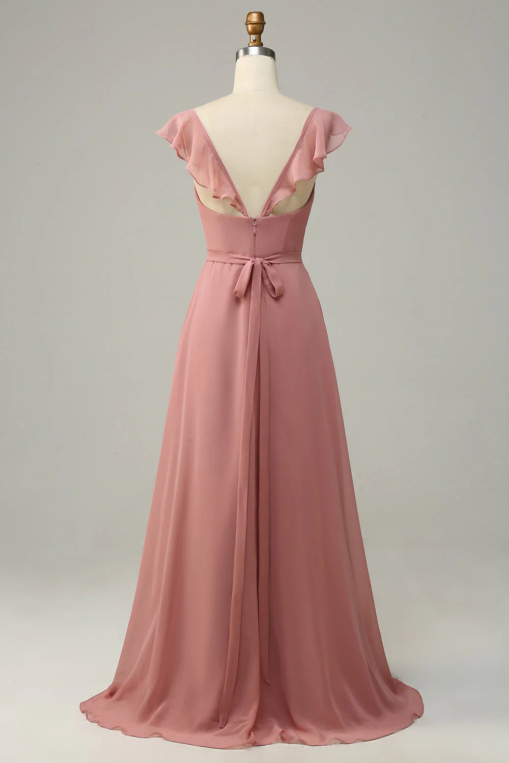 Blushing Pink Chiffon A-Line Sweetheart Floor-Length Bridesmaid Dress