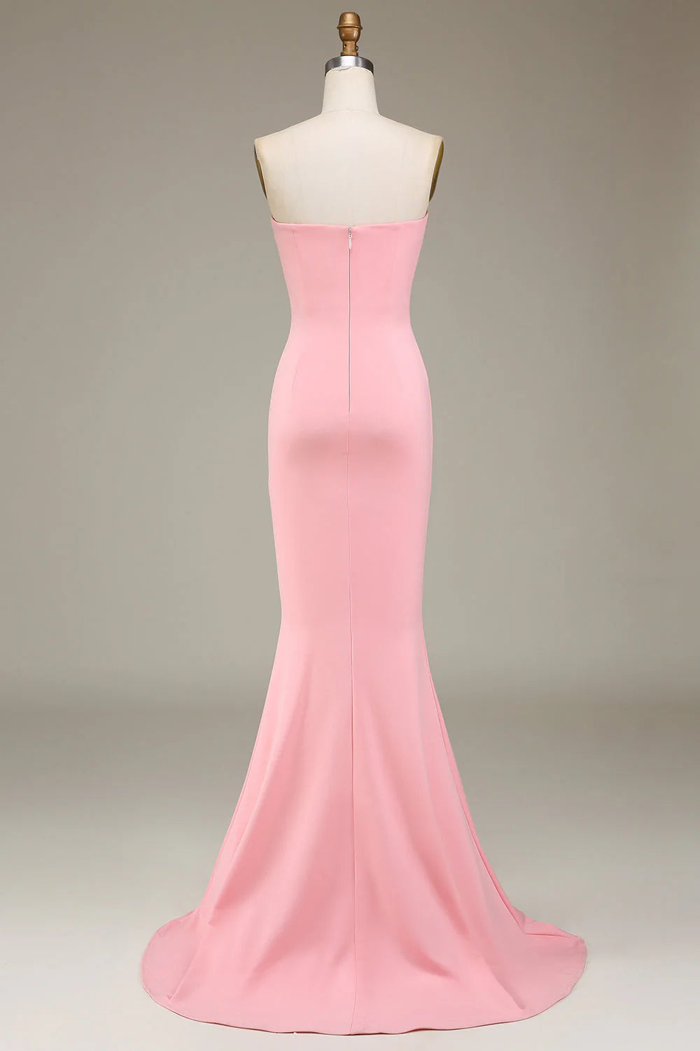 Blushing Pink Crepe Mermaid Sweetheart Floor-Length Bridesmaid Dress