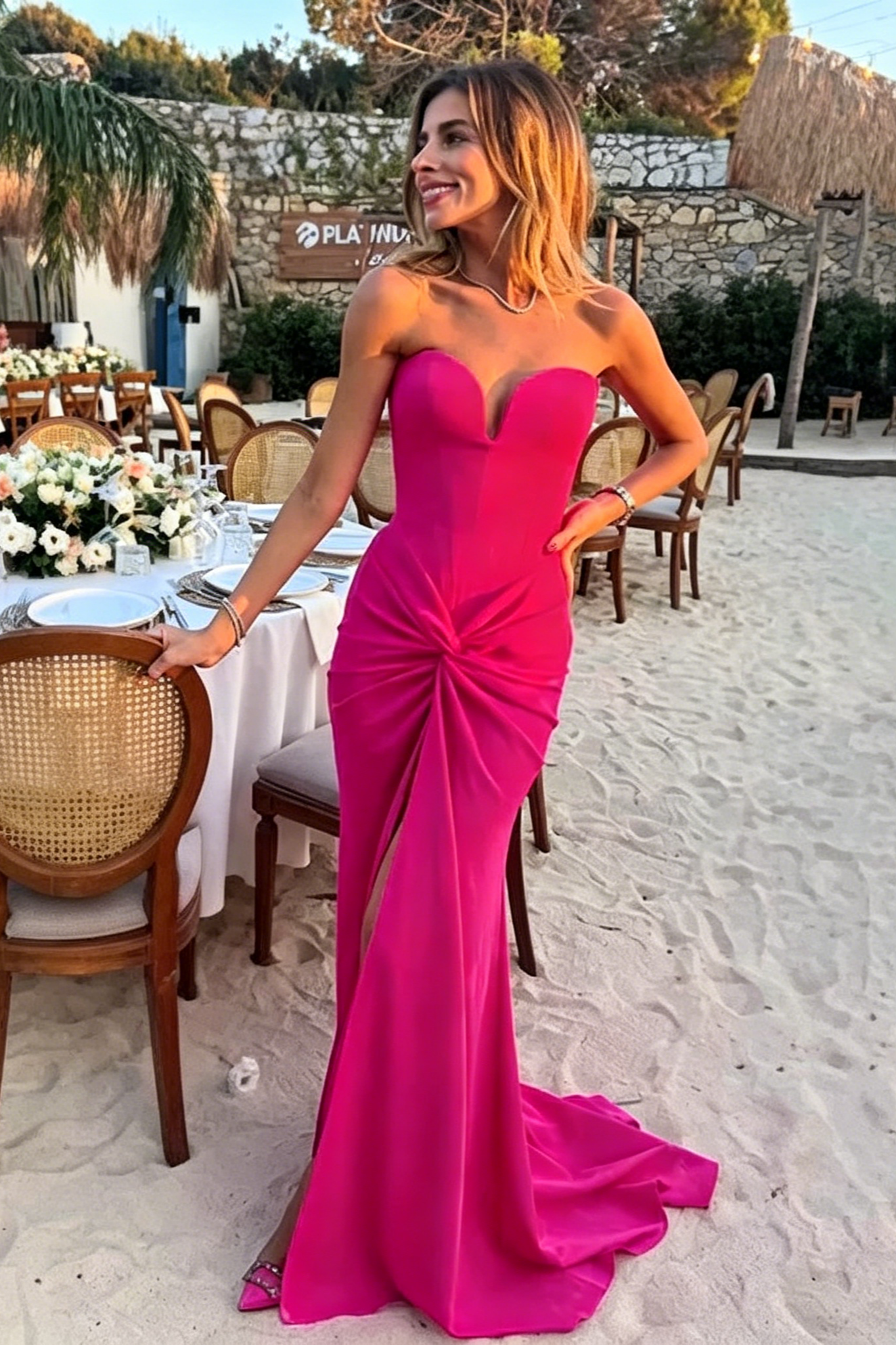 Bold Mermaid Strapless Sweetheart Neck Closed Back Floor Length Evening Dresses