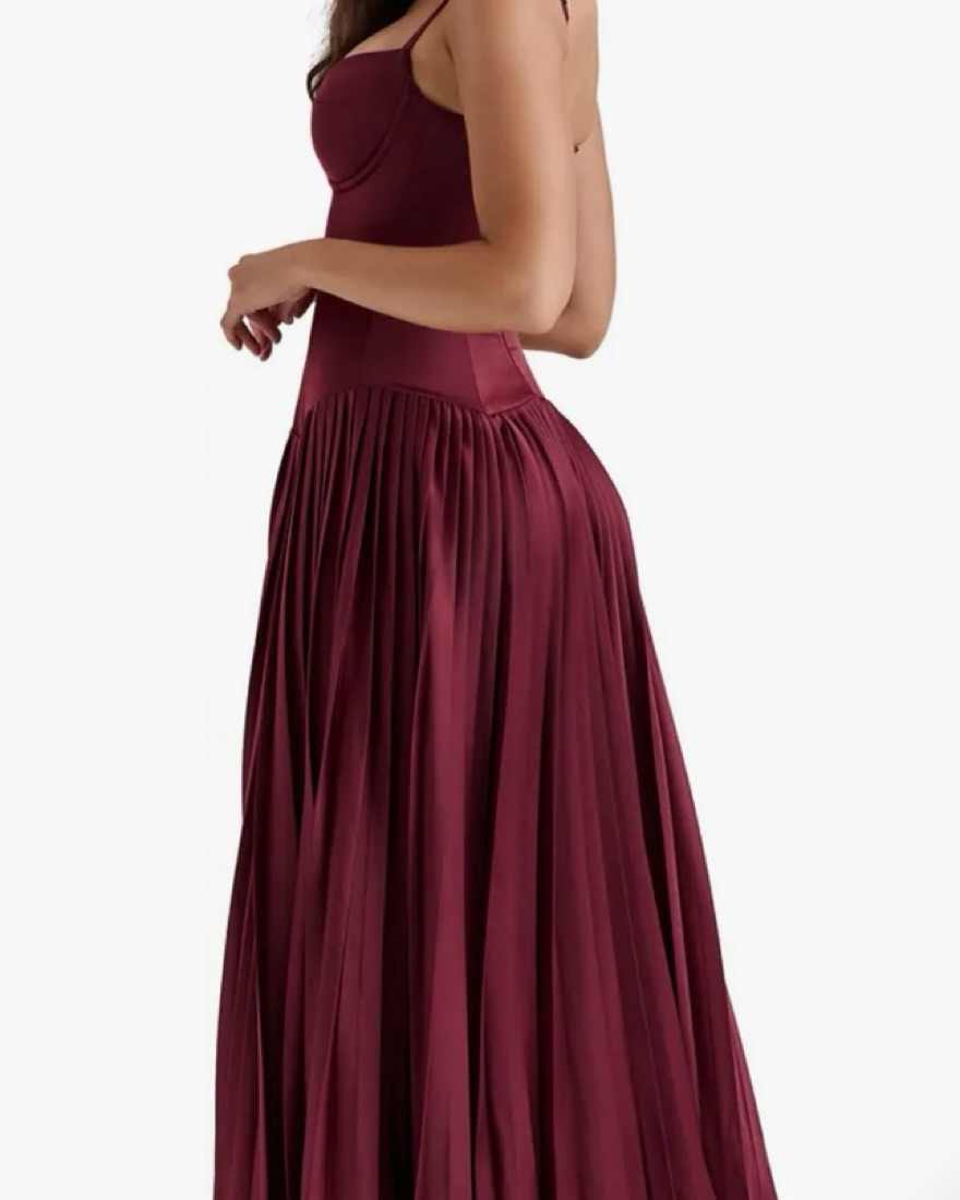 Bustier Sweetheart Neck Spaghetti Strap Pleated A-Line Floor-Length Evening Dress