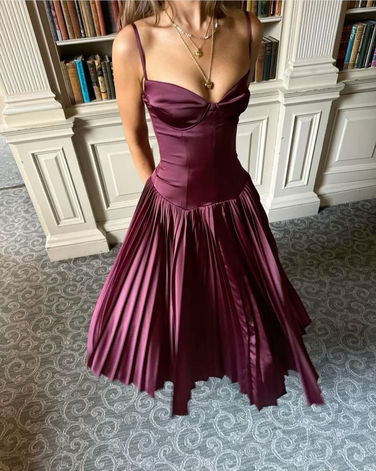 Bustier Sweetheart Neck Spaghetti Strap Pleated A-Line Floor-Length Evening Dress