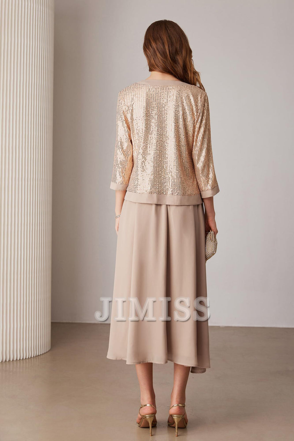 Vestidos de madre de la novia con lentejuelas, vestido de fiesta de boda, vestido de cóctel, conjunto de dos piezas con lentejuelas