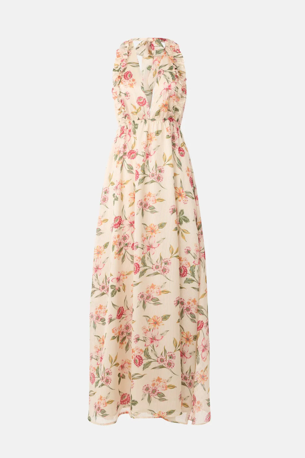 Blushing Pink Chiffon Halter A-Line Floor-Length Bridesmaid Dress